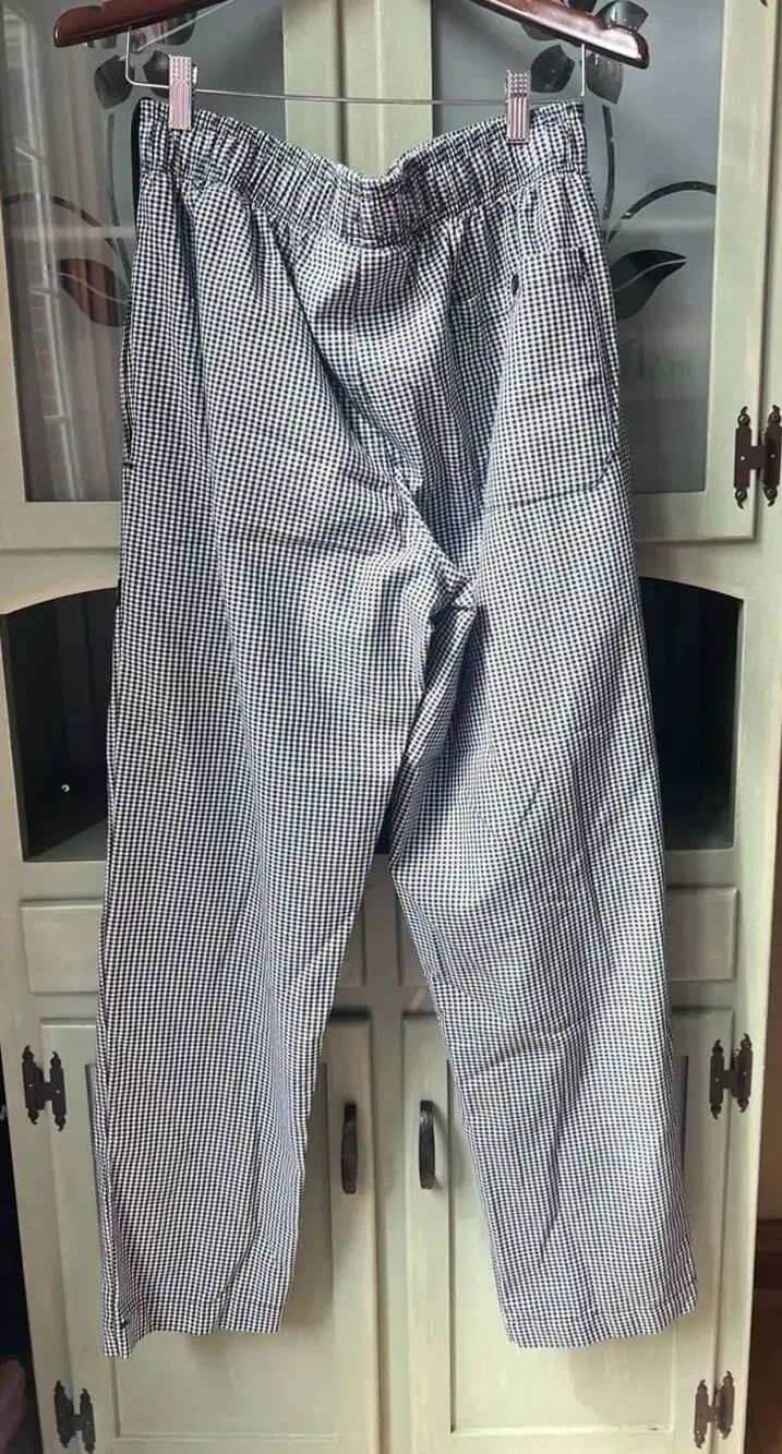 Chef Works Black and White Gingham Chef Pants Size M